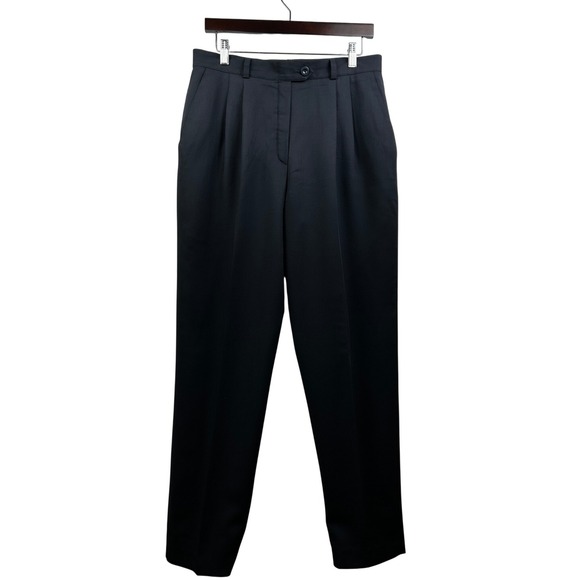 Escada Pants - Escada Dress Pants Women EU 42 (US 10) Navy Virgin Wool Tailored Slacks Designer